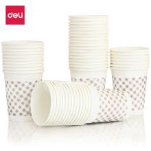 得力(deli)180ml(6盎司)木浆纸加厚一次性纸杯/水杯 50只装 9569