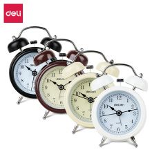 得力(deli)迷你夜光低噪音闹钟 家庭卧室懒人闹钟学生闹钟 颜色随机9024