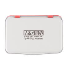 晨光(M&G)文具红色财务专用秒干印台 105*70mm方形金属印泥印台 单个装AYZ97516