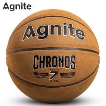 安格耐特（Agnite）F1112 翻毛仿牛皮7号标准比赛训练篮球 吸汗防滑室内外通用蓝球