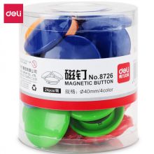 得力（deli） 彩色白板磁钉/吸铁石/磁铁φ40mm 24粒/筒 8726