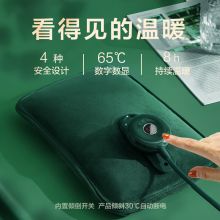 佳佰 YC2020 热水袋暖手宝 暖水袋充电防爆数显暖宝宝电暖宝电热宝 轻奢绿