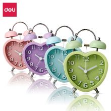 得力(deli)创意心形糖果系列低噪音闹钟/懒人闹钟 颜色随机 9034