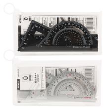 晨光(M&G)测量铝合金套尺 优品系列(直尺+三角尺*2+量角器)组合装 4件套颜色随机ARLN0459