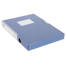 得力（deli）A4档案盒文件收纳盒粘扣资料盒文件夹 35mm 蓝色 33510