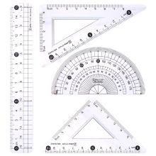 晨光(M&G)学生考试绘图圆角套尺 优品系列(15cm直尺+三角尺*2+量角器)组合装 4件套ARLN0402