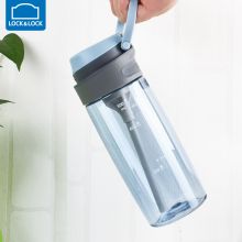 乐扣乐扣 一键式吸管水杯  带刻度学生塑料水杯子 ABF764BLUE 蓝色550ml