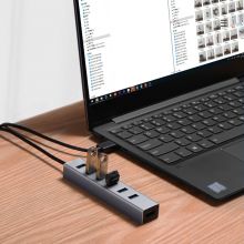 绿巨能（llano）USB分线器 HUB集线器 扩展坞 USB3.0高速扩展一拖七转换器 1M线长