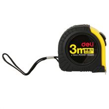 得力(deli)3m全包胶自锁功能钢卷尺/测量尺子 8207