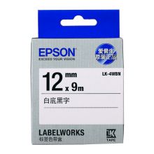 爱普生（EPSON）LK-4WBN 标签机色带 12mm 白底黑字