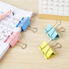 宝克(BAOKE) 大号金属燕尾夹票据夹子  彩色 50mm 筒/12pcs BC1361