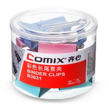 齐心(Comix)长尾夹/燕尾夹/票夹 彩色金属 1#50mm EB3611