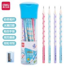 得力(deli)洞洞笔铅笔30支HB三角彩杆易抓握 S957-HB