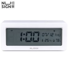 纽赛(NUSIGN)多功能电子闹钟 温湿度计数字显示大屏 台式学生宿舍办公桌面 NS881