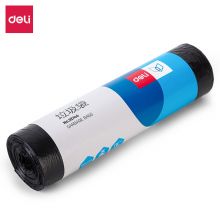 得力(deli)单卷(10只)加厚八角点断式办公生活大容量垃圾袋100*120cm 黑色18744