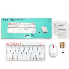 罗技（Logitech）MK240 Nano无线键鼠套装 白色 带无线2.4G接收器