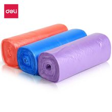 得力(deli)3卷(90只)彩色易撕加厚型垃圾袋45*55cm 混色 9585