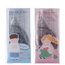 晨光(M&G)绘图测量套尺 15cm直尺+三角尺*2+量角器 上课去系列尺子4件套ARL960D8