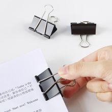 宝克(BAOKE)大号金属燕尾夹票据夹子 黑色 41mm 筒/24pcs BC1372