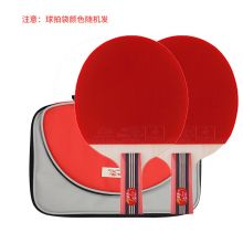 双鱼（DOUBLE FISH）四星级乒乓球拍套装 双面海绵反胶 直拍2只 4AE*2
