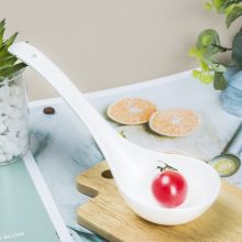 斯凯绨 大号汤勺饭勺子餐勺陶瓷骨瓷餐具纯白调羹1件装 （定制LOGO)
