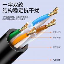 山泽(SAMZHE)六类网线 CAT6类千兆极速8芯双绞 工程成品网线 黑色15米 WD6150