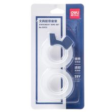 得力(deli)透明高粘文具胶带/小胶带 12mm*25Y 2卷套装  30122