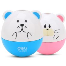 得力(deli)学生卡通不倒翁卷笔刀 铅笔削笔器/转笔刀 粉色0522