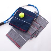 金号纯棉毛巾家纺 提缎运动毛巾 蓝色/灰色 2条装 120*25cm 125g/条