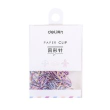 得力(deli)12枚装可爱造型电镀办公回形针 0055