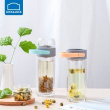 乐扣乐扣（LOCK&LOCK） 玻璃杯茶水分离杯子商务 随手水杯 250ML薄荷绿色 LLG647MIT