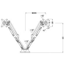 乐歌（Loctek）显示器双屏支架 桌面旋转升降双屏拼接显示器架 DLB502-D