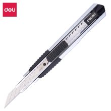 得力(deli)30°角自锁美工刀 锌合金裁纸刀/壁纸刀 灰色2074