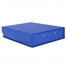 广博(GuangBo)55mmA4高质感磁扣党建档案盒/资料文件盒 蓝黑随机 单个装（带压纸夹）WJ6757