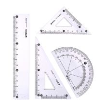 晨光(M&G)绘图测量套尺 (直尺+三角尺*2+量角器)组合装 4件套HARL0133