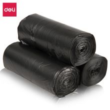 得力(deli)3卷(90只)点段式办公生活加厚垃圾袋45*55cm 黑色33067