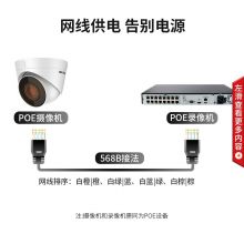 海康威视监控摄像头200万高清POE网线供电红外夜视 半球移动侦测手机远程 DS-IPC-T12-I 4MM