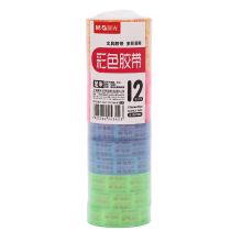 晨光(M&G)文具彩色透明胶带 手工胶布12mm*20y(18.28米/卷) 12卷装AJD97399