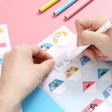 齐心（Comix）70枚防水不干胶自粘性姓名贴标签贴纸 90*120mm 5张/14枚 QFC6453