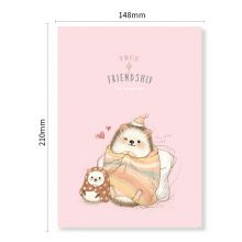 得力(deli)12本A5/40张哎呦猬系列学生缝线软抄本 记事本日记本笔记本 FA540