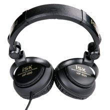 iSK HP800入门级专业监听头戴式耳机 全封闭可折叠式设计电脑手机声卡通用黑色
