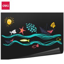 得力(deli)90*120cm家用软磁铁磁性自粘白板贴可擦写字板画板 含背胶50002