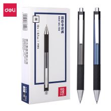 得力(deli)按动中性笔商务签字笔 0.7mm子弹头12支/盒S823