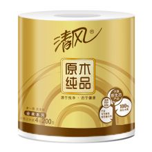 清风（APP）卷纸 原木纯品金装系列 卫生纸4层加厚200克*10卷 B20AGJM