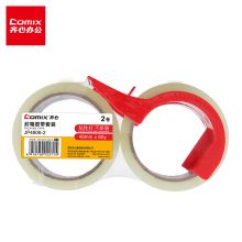 齐心（Comix） 高透明胶带2卷装+封箱器打包套装 宽48mm*长54.8米/卷  JP4806-2