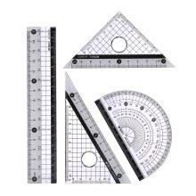 晨光(M&G)黑白色功能绘图测量套尺 (直尺+三角尺*2+量角器)组合装 4件套ARL96093