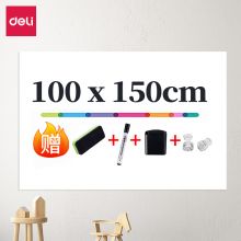 得力(deli)100*150cm家用软磁铁自粘白板贴可擦写墙贴/写字板/画板 50008