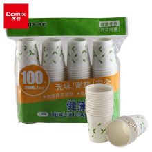 齐心(Comix)加厚一次性水杯/纸杯 100个装200ml 7安 L304