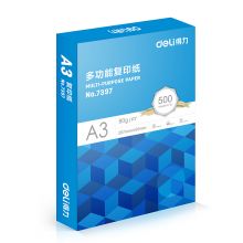 得力（deli） 7397 蓝系列 80g A3 复印纸 中档款打印纸 500张1包 单包装