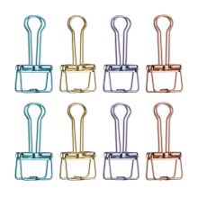 晨光(M&G)文具32mm四色混装线性长尾夹 金属票据夹 燕尾夹 8个/包ABSN2636